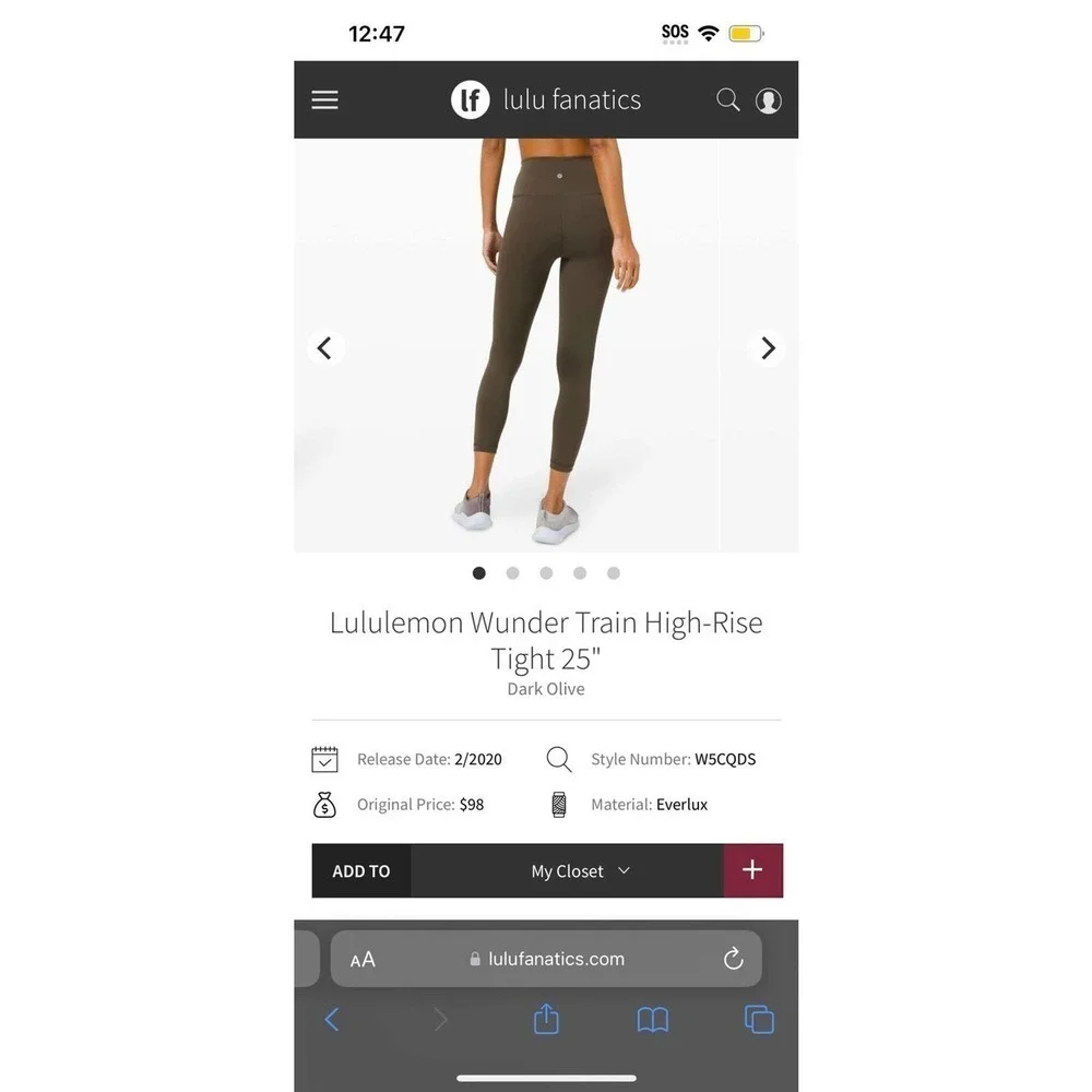 Lululemon Wunder Train High-Rise Tight 25